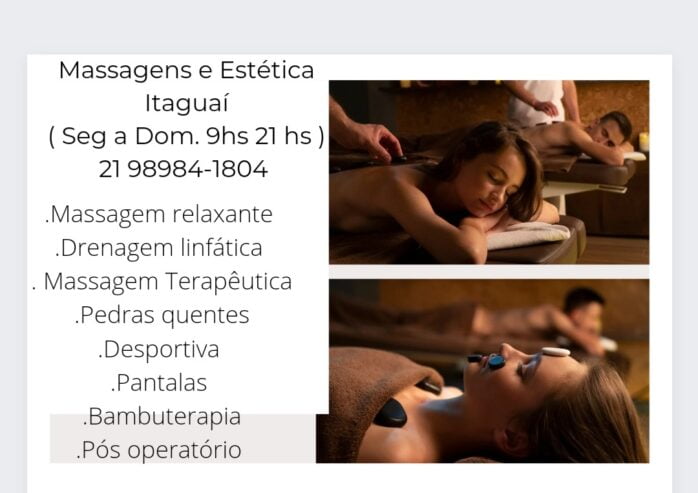 Massagens, depilação unissex em Itaguai