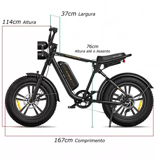 Bike Elétrica M20 750w Freio Disco