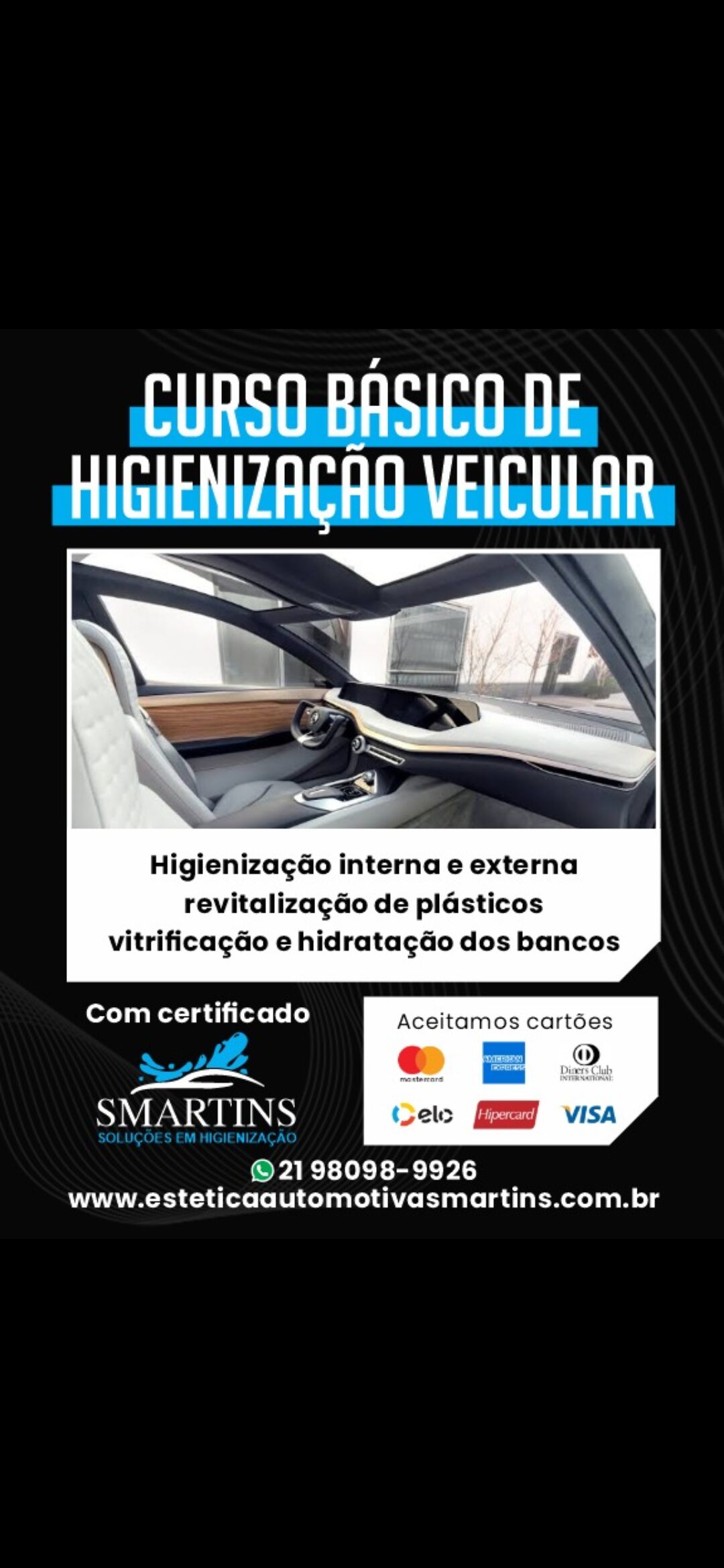 Curso higienização residencial carro