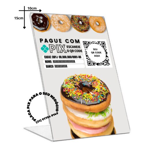 Placa Pix QR Code acrílico 10×15