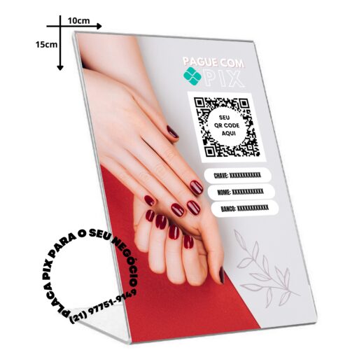 Placa Pix QR Code acrílico 10×15