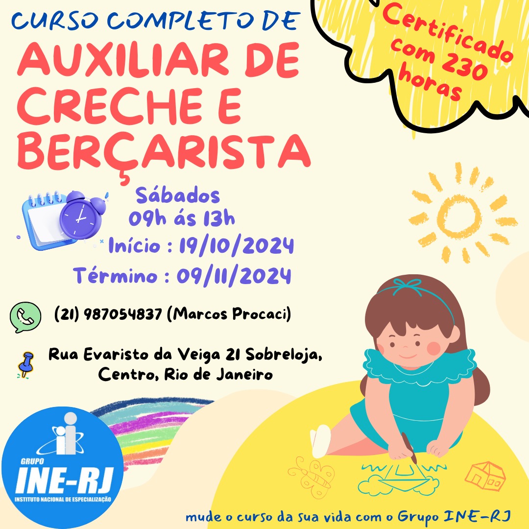CURSO INE-RJ DE AUXILIAR DE CRECHE.