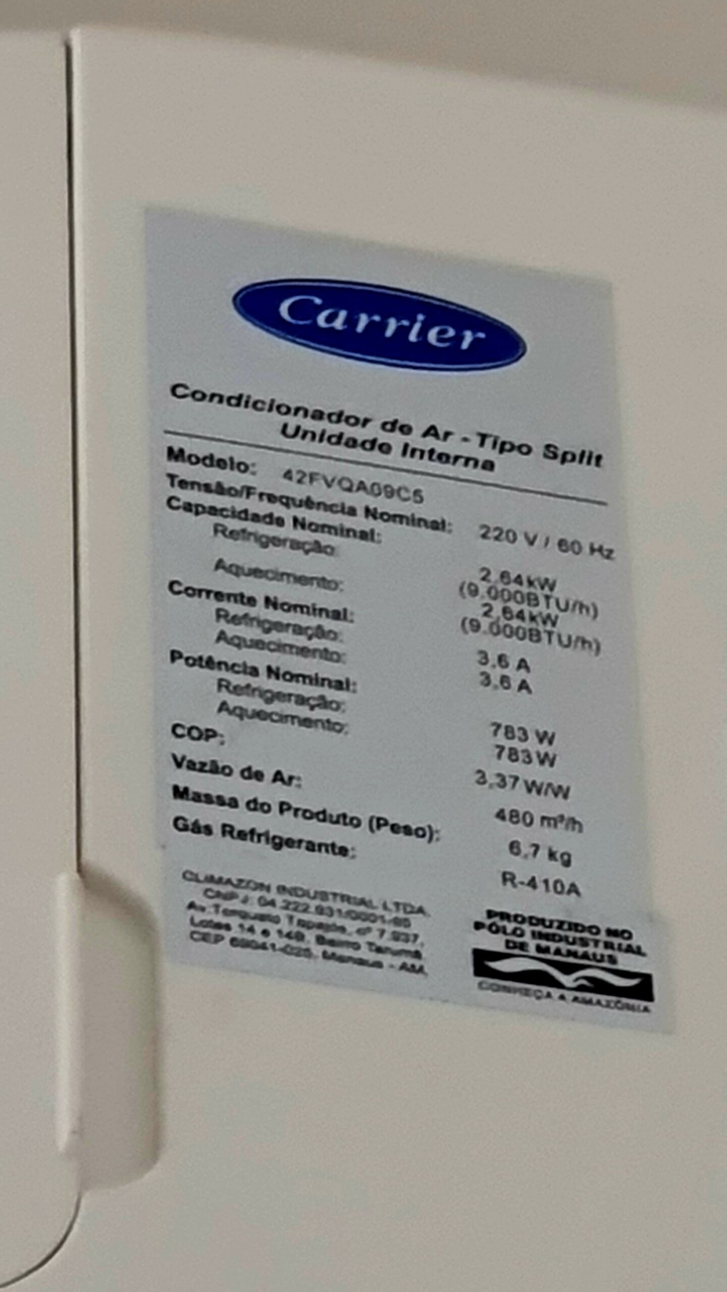 Condicionador de ar (precisa trocar gás)