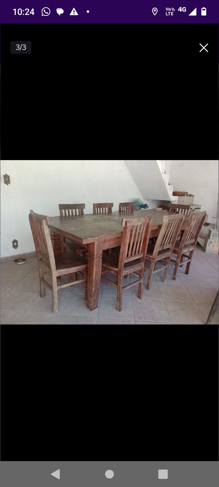 Mesa de jantar rústica Peroba rosa