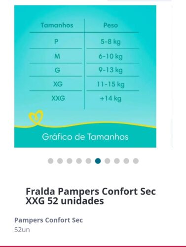 Vendo pacote de fralda c/ 52 cada