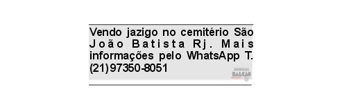 Vendo jazigo no cemitério São João Batista