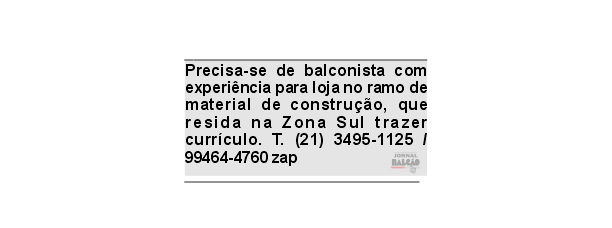 Precisa-se de balconista loja de material de construção Zona Sul