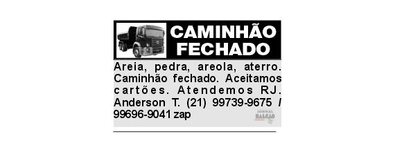 Caminhão fechado de Areia, pedra, areola, aterro