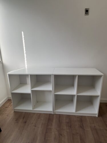 Estante em Madeira com divisórias nichos branca Tok&Stok (Conjunto com 2)