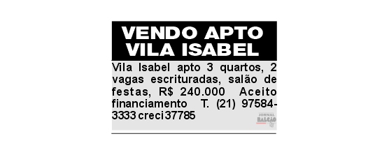 Apartamento vendo Vila Isabel 3 quartos