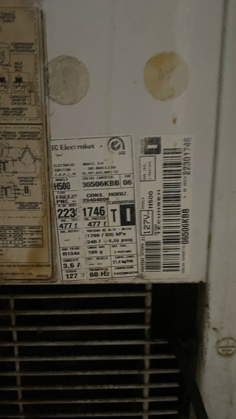 Freezer Eletrolux 500 lts horizontal 2 p