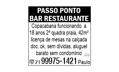 Passo PONTO BAR E RESTAURANTE EM COPACABAN