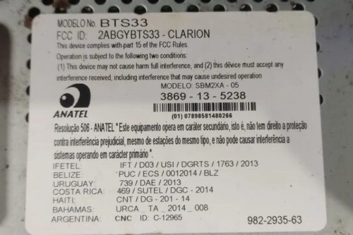 Som Automotivo Nissan BTS33 2012/2020 or