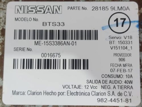 Som Automotivo Nissan BTS33 2012/2020 or