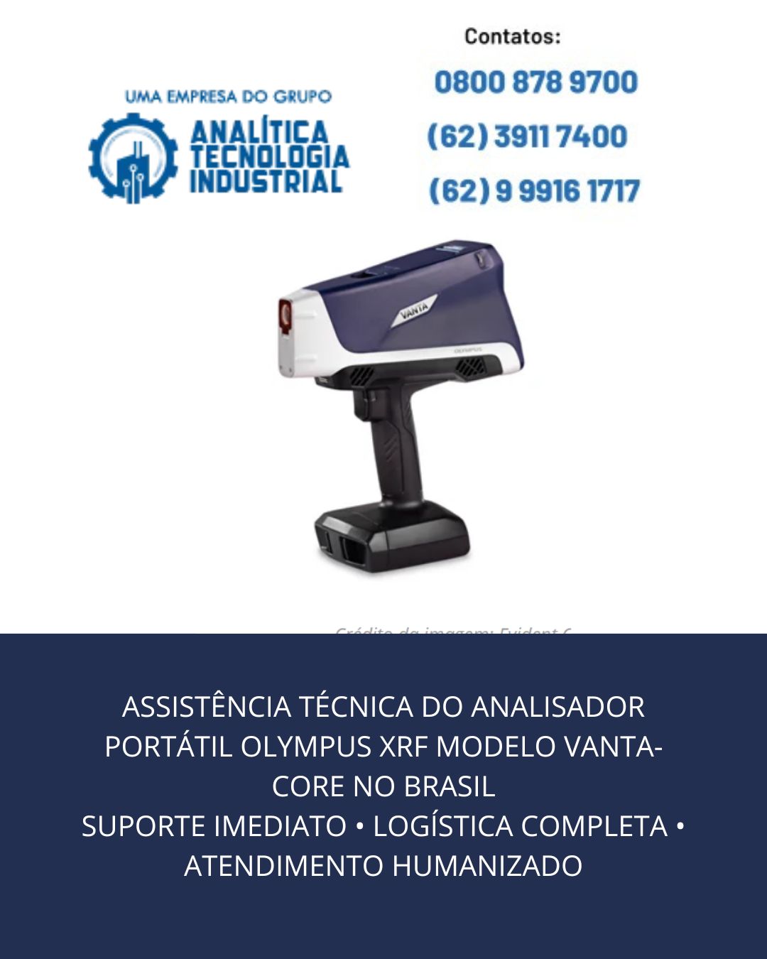 Assistência técnica nacional dos analisadores Olympus
