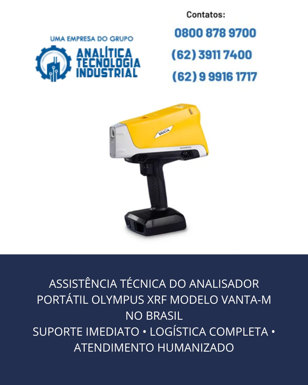 Assistência técnica nacional dos analisadores Olympus