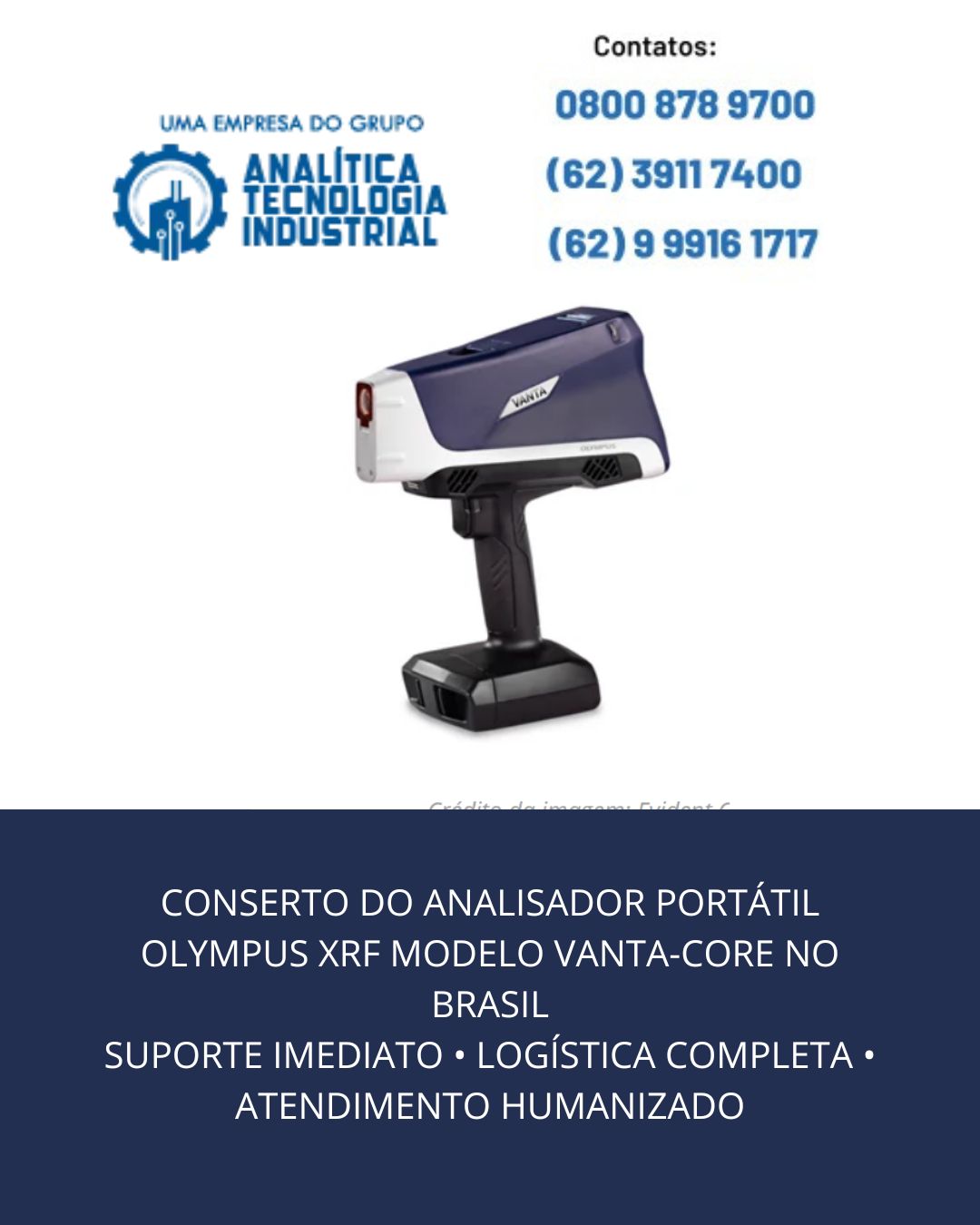 Assistência técnica nacional dos analisadores Olympus