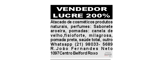 Vendedor lucre 200%