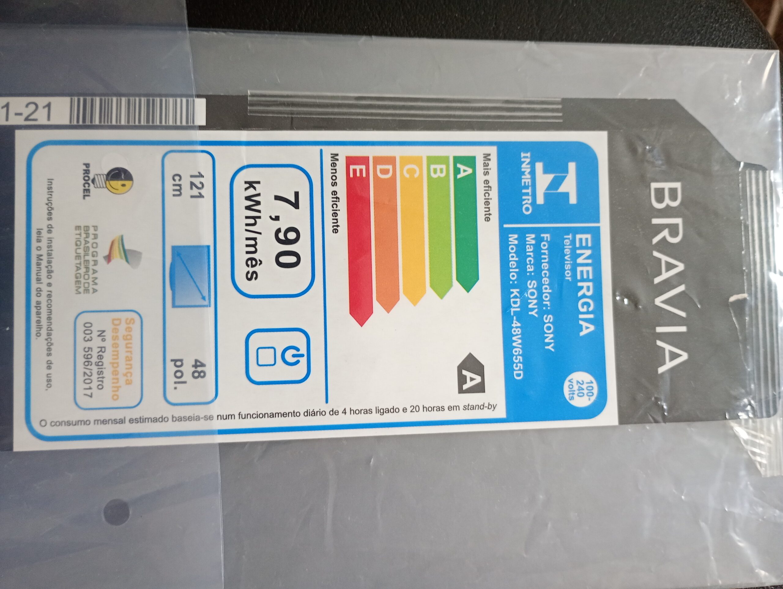 TV smart Sony 48 Bravia nova com defeito