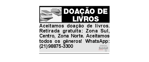 Aceitamos doação de livros