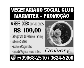 Vegetariano Social Club – Marmitex Promoção