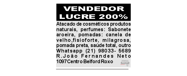 Vendedor lucre 200%