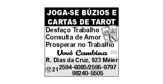 Joga-se Búzios e Cartas de Tarot – Vovó Cambina