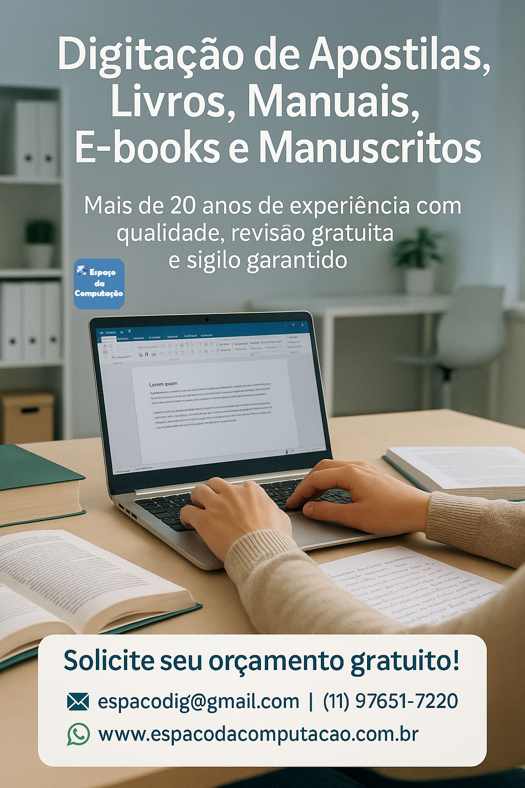 Digitação Profissional de livros