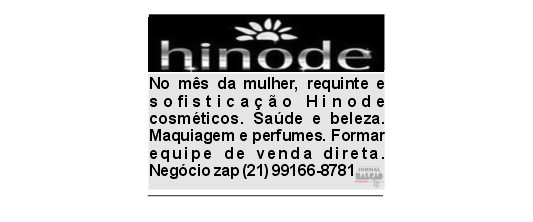 No mês da mulher, Hinode cosméticos